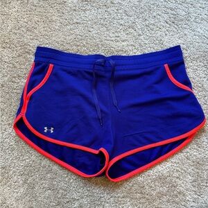 Under Armour Women's Blue Shorts with Red Trim